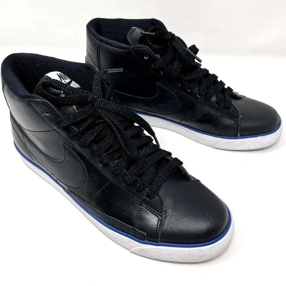 Nike Blazer High Sneakers Black/Blue Retro Streetwear 315877 006 2009 Sz 11 Read